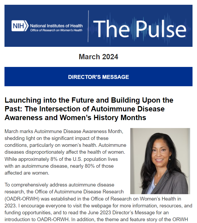 Graphic that shows The Pulse Newsletter for March 2024 and the Director's Message