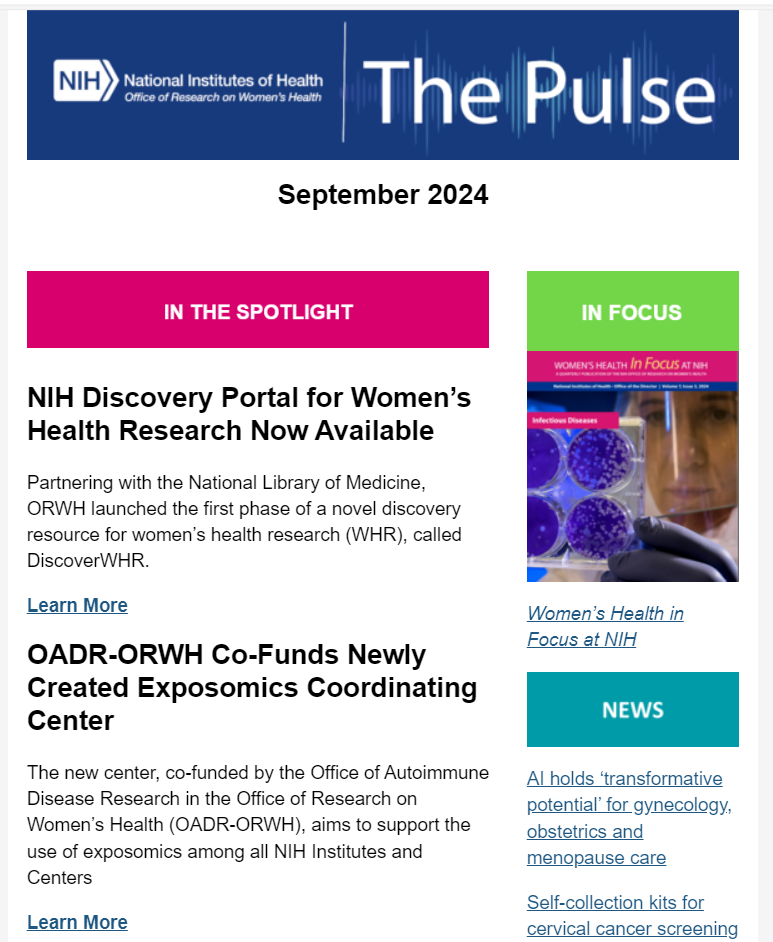 Graphic that shows The Pulse Newsletter for September 2024