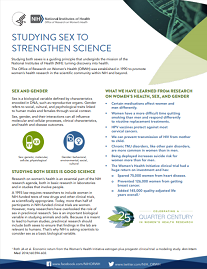 Studying sex to strengthen science fact sheet image