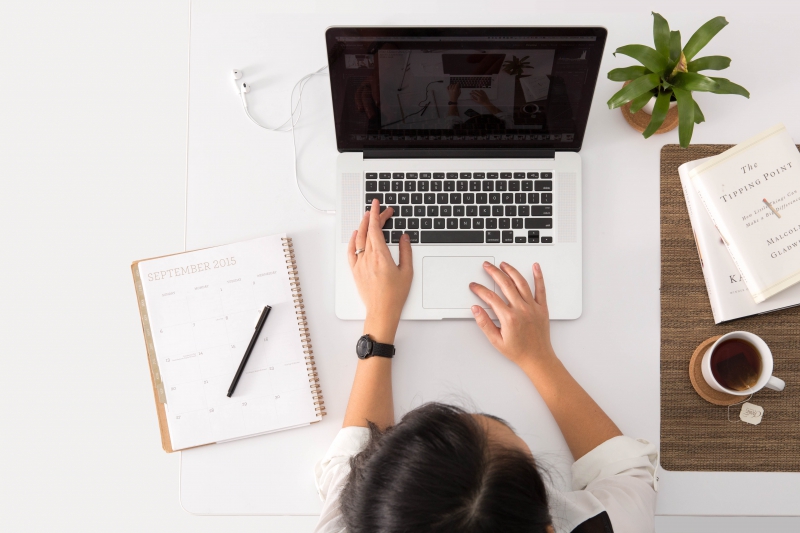 woman on a laptop